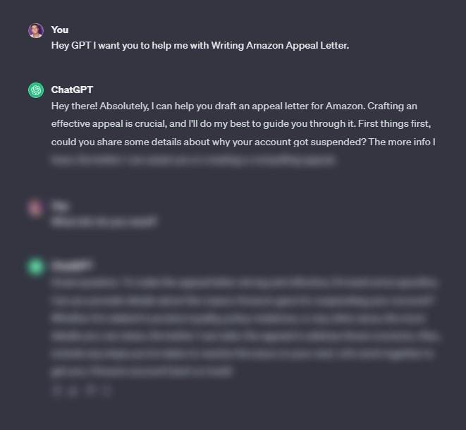 chatgpt for amazon appeal letter